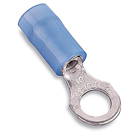 Abb Ring Terminal, #10 Stud Size, 14 AWG, 600 V, Nylon Insulated, Blue, 1000 PK RB873